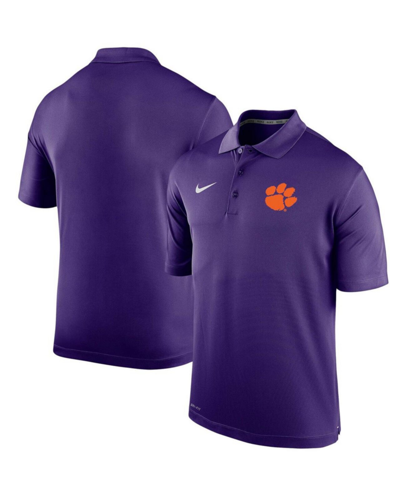 Мужская рубашка-поло Clemson Tigers Primary Logo Varsity Performance фиолетового цвета Nike