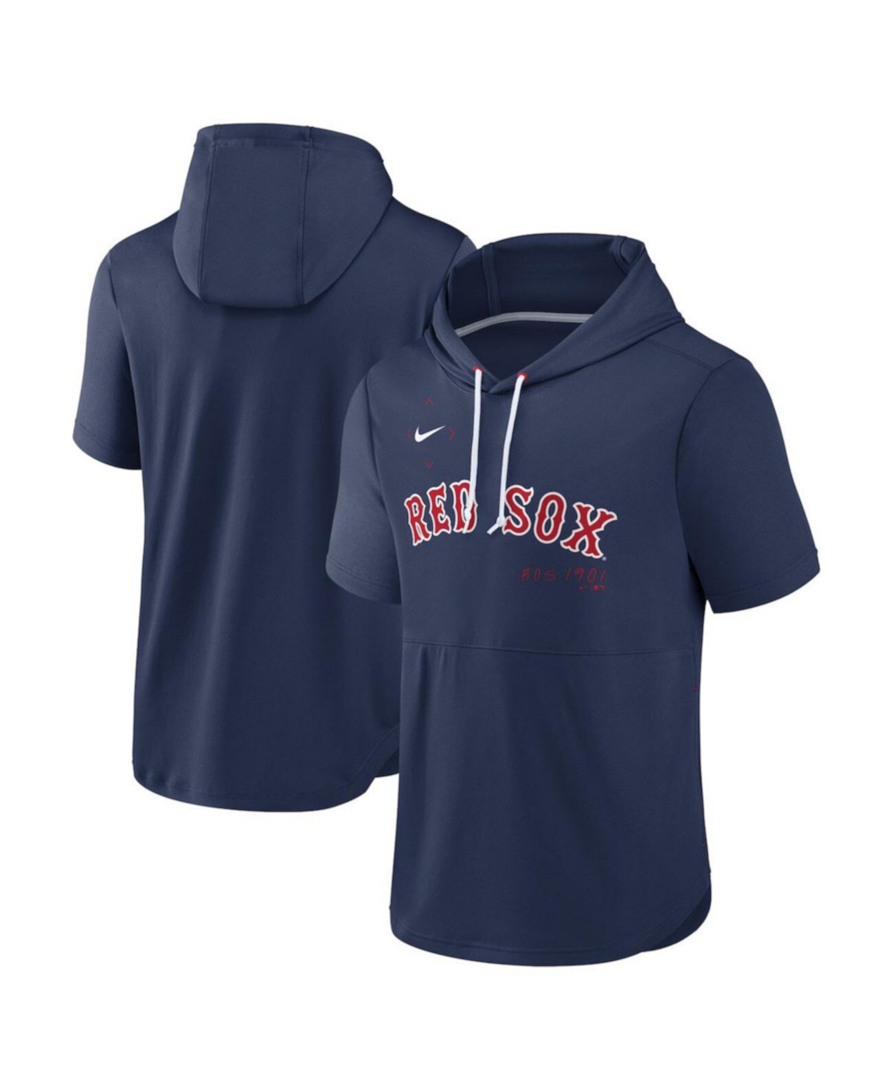 Мужская темно-синяя толстовка с капюшоном Boston Red Sox Springer Team Pullover с короткими рукавами Nike