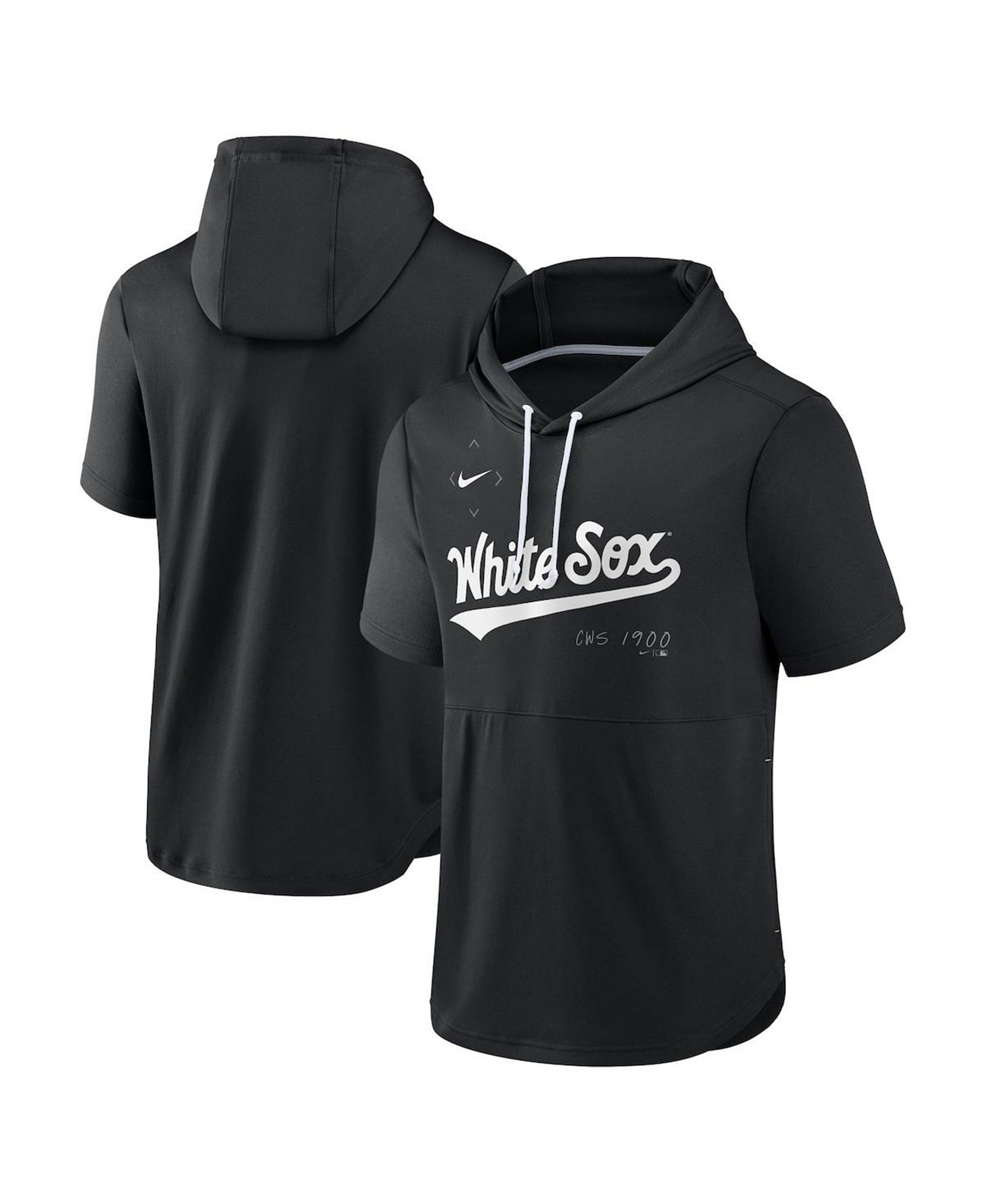 Мужская черная толстовка с капюшоном с короткими рукавами Chicago White Sox Springer Team Pullover Nike