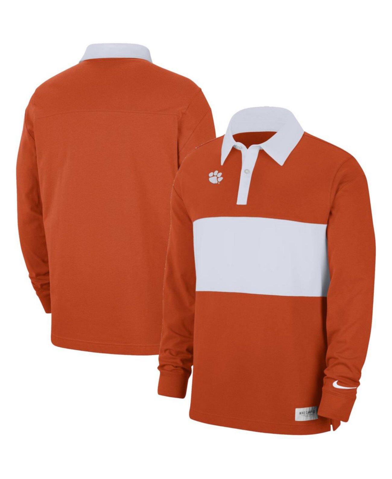 Мужская оранжевая рубашка поло с длинным рукавом в полоску Clemson Tigers Nike
