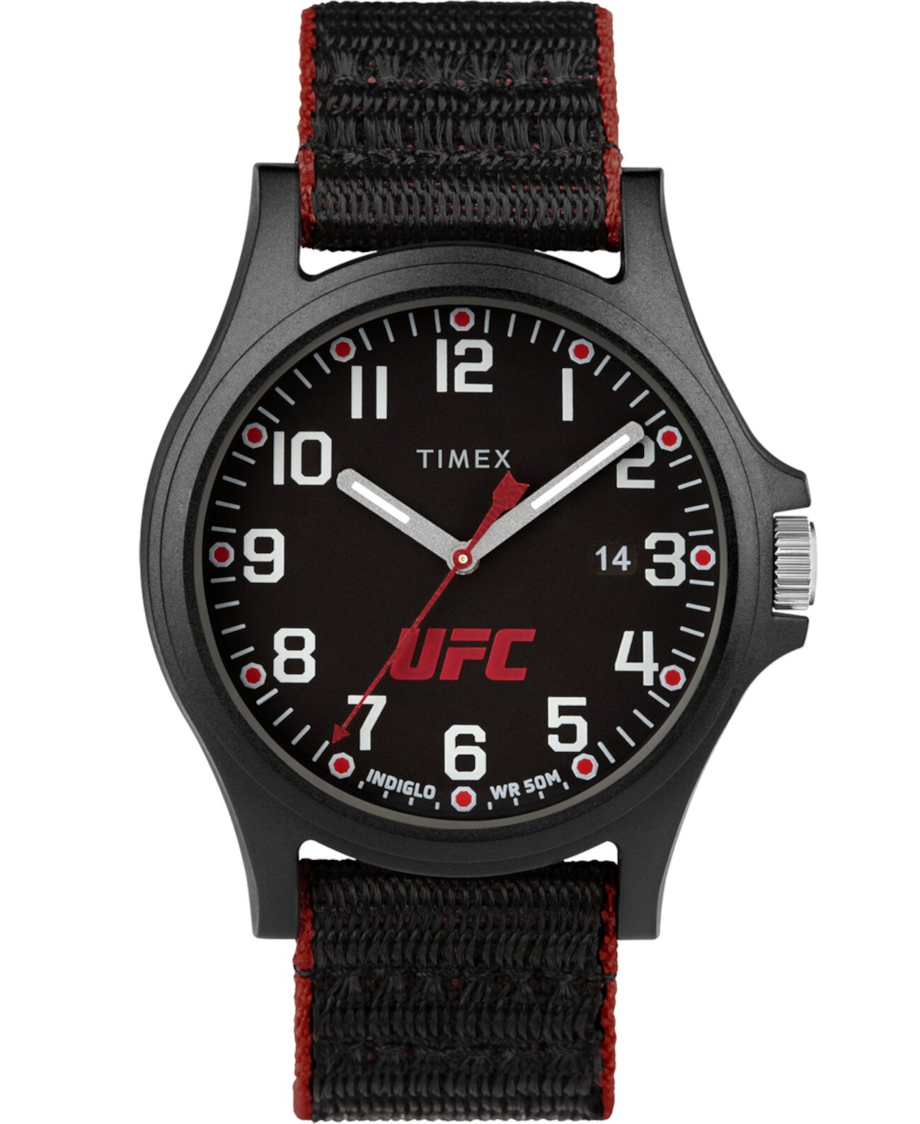 Мужские кварцевые часы UFC Apex из ткани, черные, 40 мм Timex