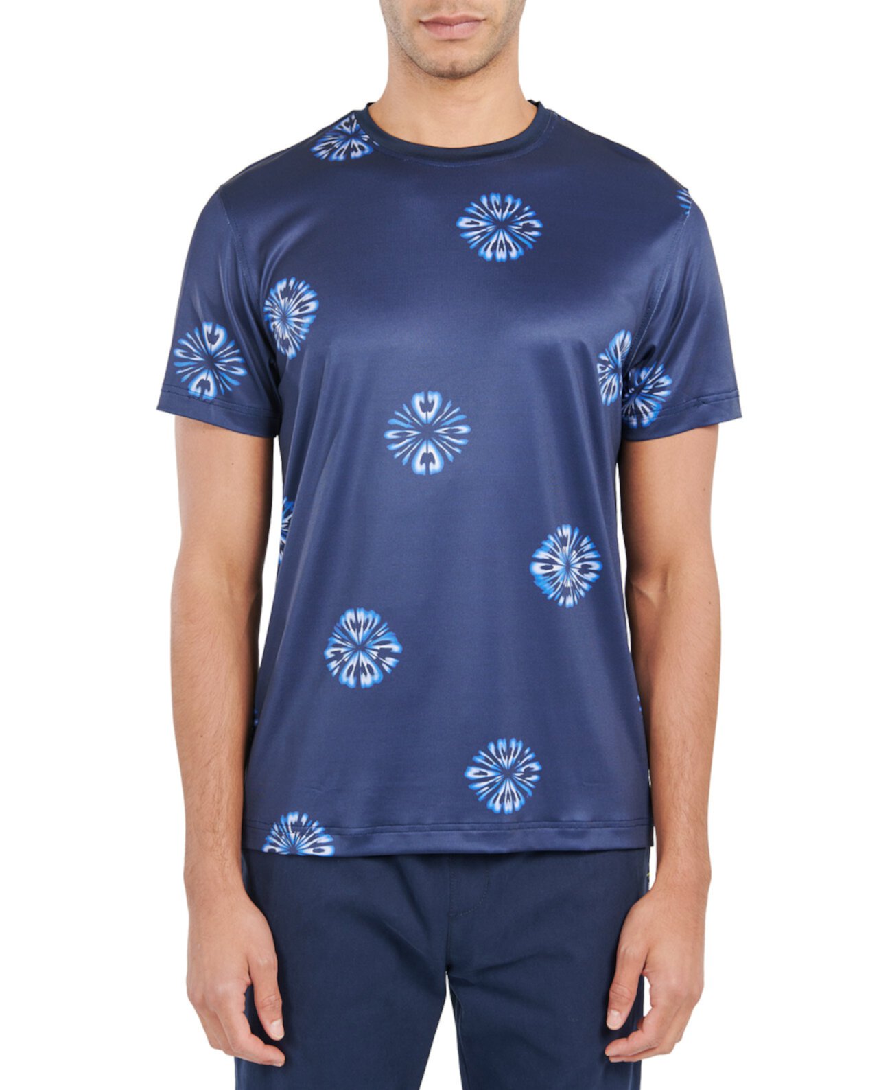 Мужская облегающая футболка с абстрактным цветочным принтом Society of Threads