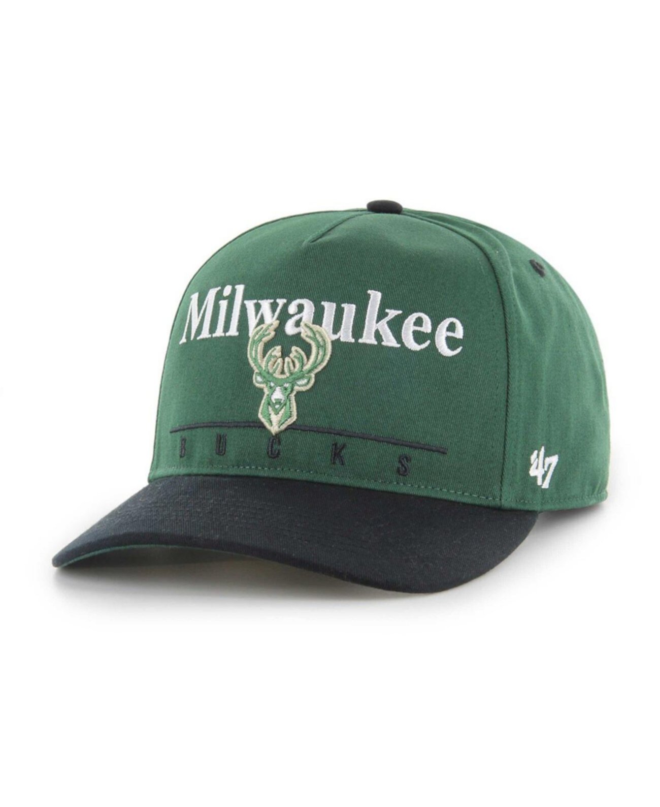 Мужская зелено-черная регулируемая шапка Milwaukee Bucks Super Hitch Hunter Green '47 Brand