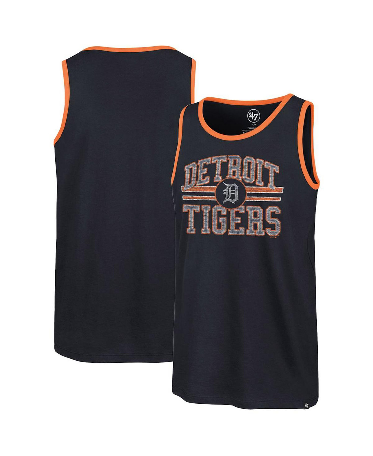 Мужская синяя майка с круглым вырезом Winger Franklin Detroit Tigers, 100% хлопок '47 Brand