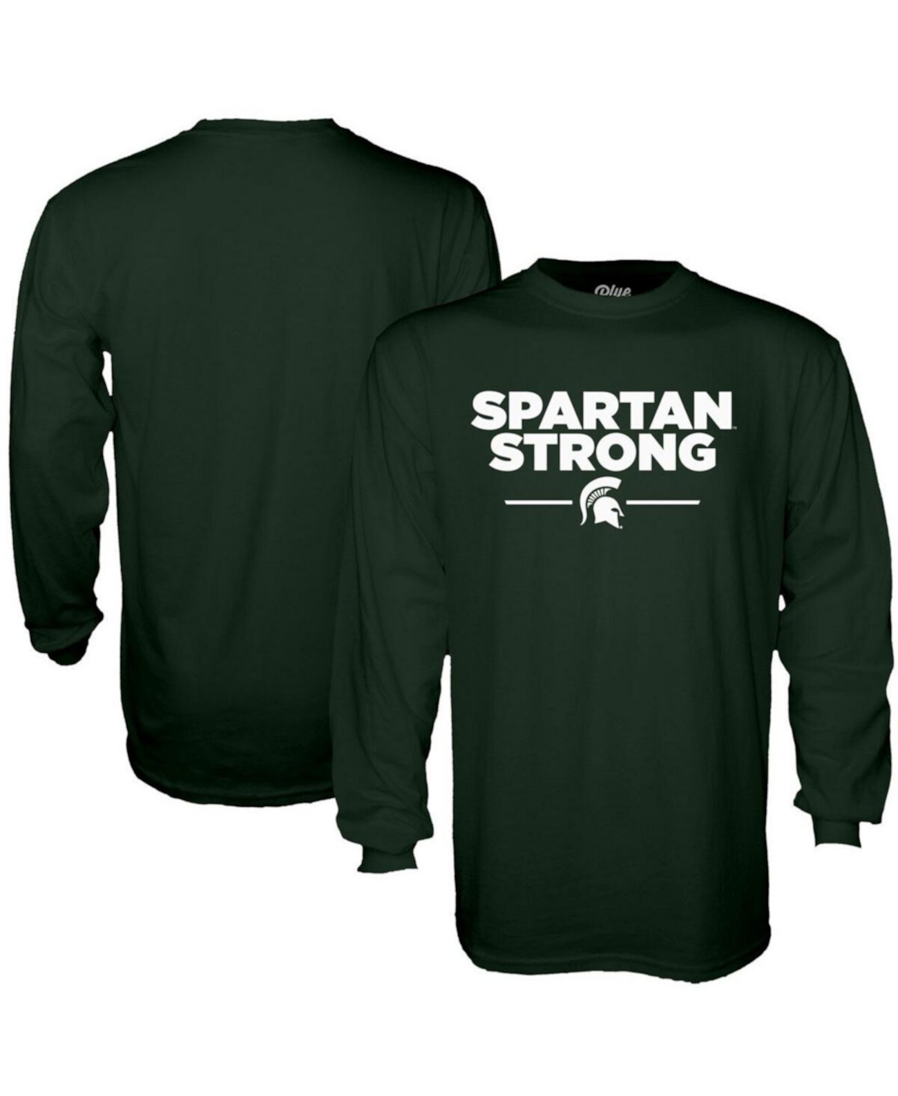 Мужская зеленая футболка Michigan State Spartans Spartan Strong с длинным рукавом Blue 84