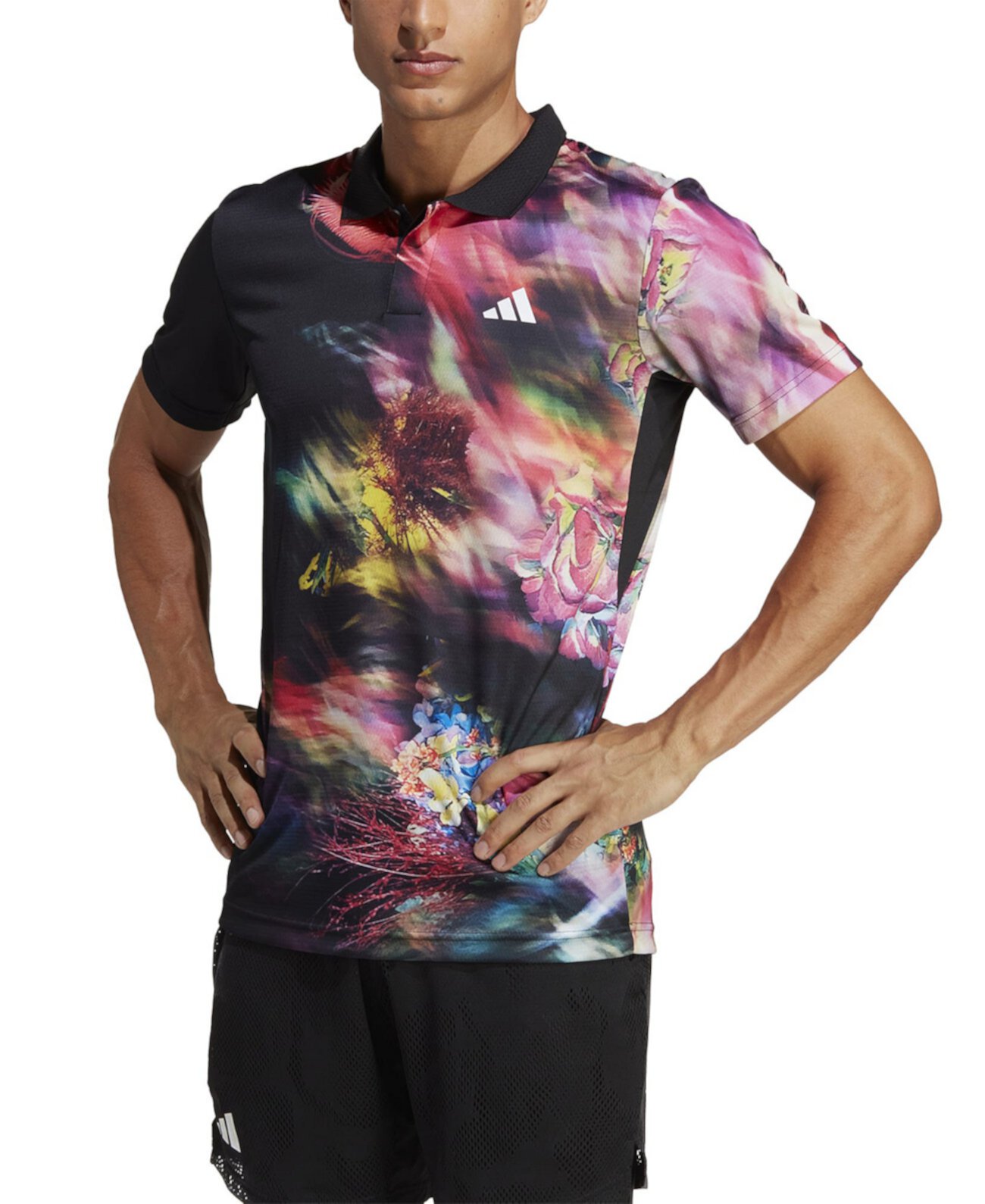 Мужская рубашка-поло Melbourne Tennis HEAT.RDY FreeLift Slim-Fit с абстрактным принтом Adidas