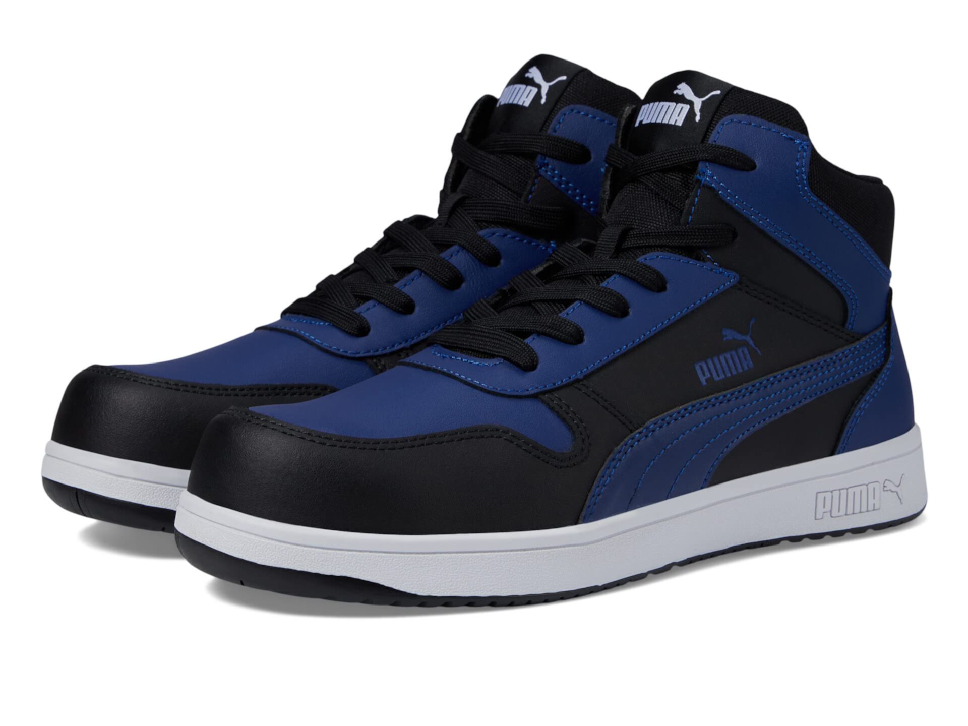 PUMA Frontcourt Leather Mid: кроссовки с защитным носком по стандарту ASTM SD и противоскользящей подошвой Puma