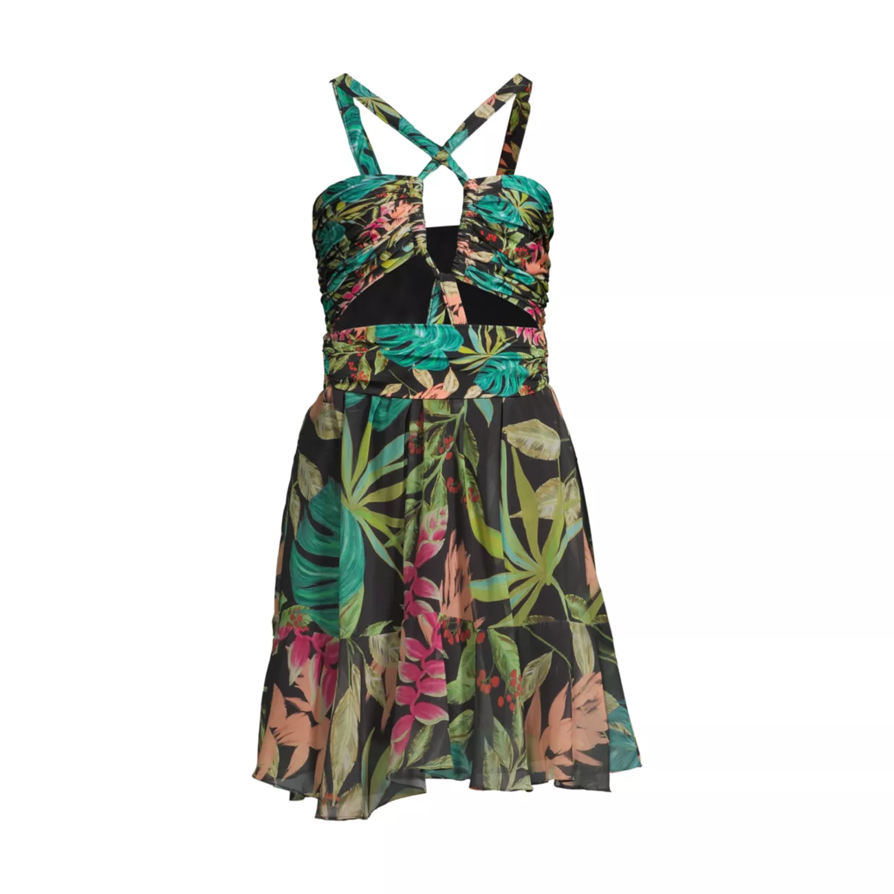 Мини-платье Tropicalia с вырезом в форме пальмы PatBO