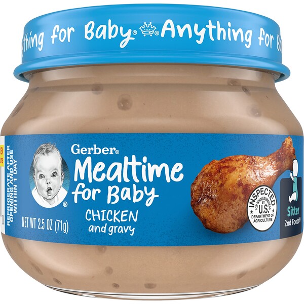 Mealtime for Baby, 2nd Foods, Chicken & Gravy, 2.5 oz (71 g) GERBER