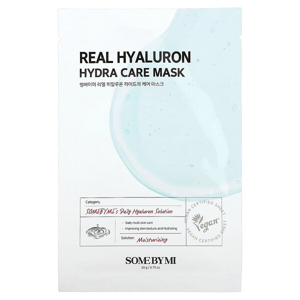 Real Hyaluron, косметическая маска Hydra Care, 1 лист, 0,70 унции (20 г) SOME BY MI