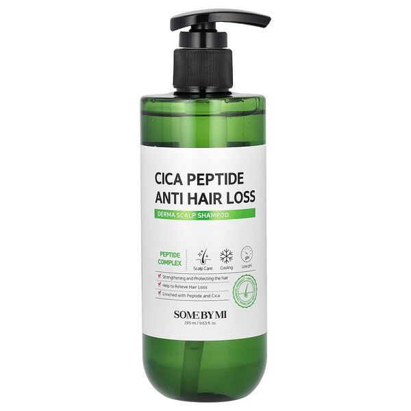 Cica Peptide против выпадения волос, шампунь Derma для кожи головы, 9,63 жидких унций (285 мл) SOME BY MI