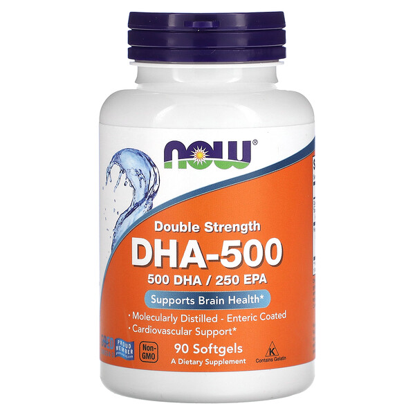 DHA-500 Fish Oil, Double Strength, 90 Softgels NOW Foods