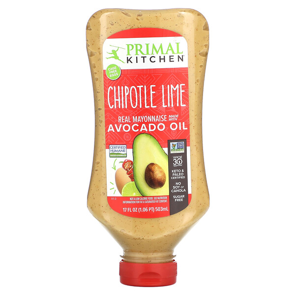 Real Mayonnaise Made With Avocado Oil, Chipotle Lime, 17 fl oz (503 ml) Primal Kitchen