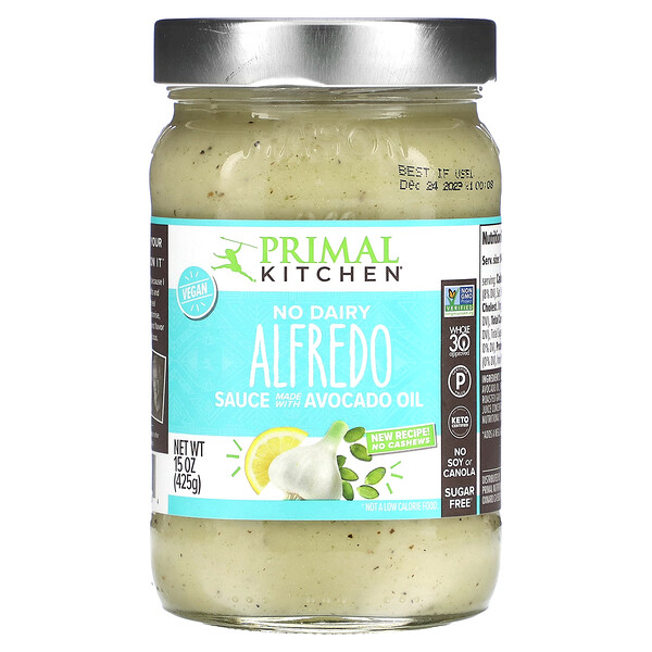 No Dairy Alfredo Sauce Made With Avocado Oil, 15 oz (425 g) Primal Kitchen