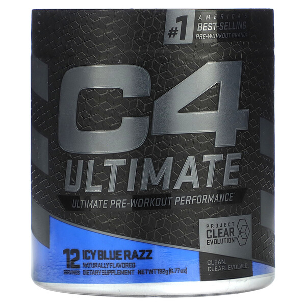 C4 Ultimate, Pre-Workout Performance, Icy Blue Razz, 6.77 oz (192 g) Cellucor