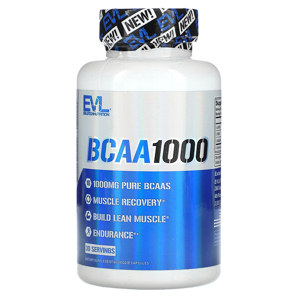 BCAA1000 - 1000 мг - 60 растительных капсул - EVLution Nutrition EVLution Nutrition