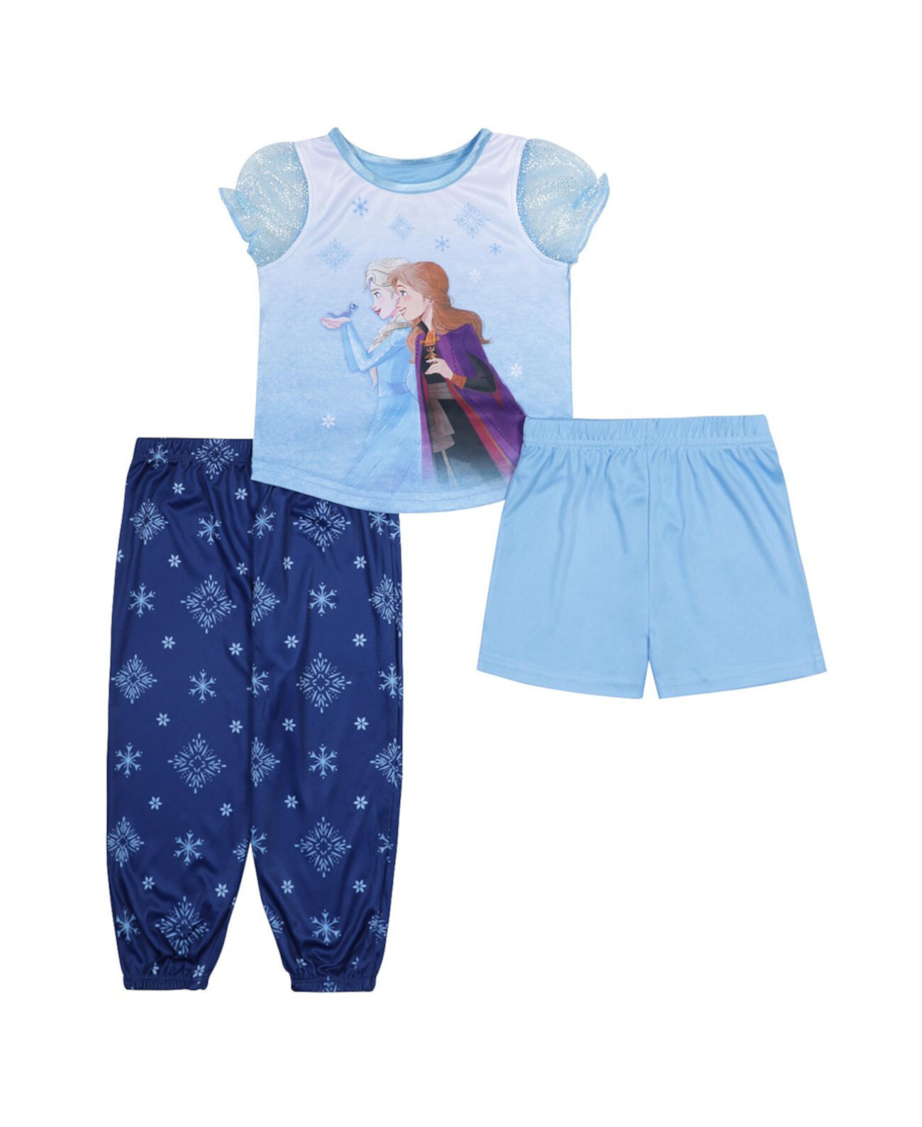 Шорты для маленьких девочек, футболка и пижама, комплект из 3 предметов Frozen