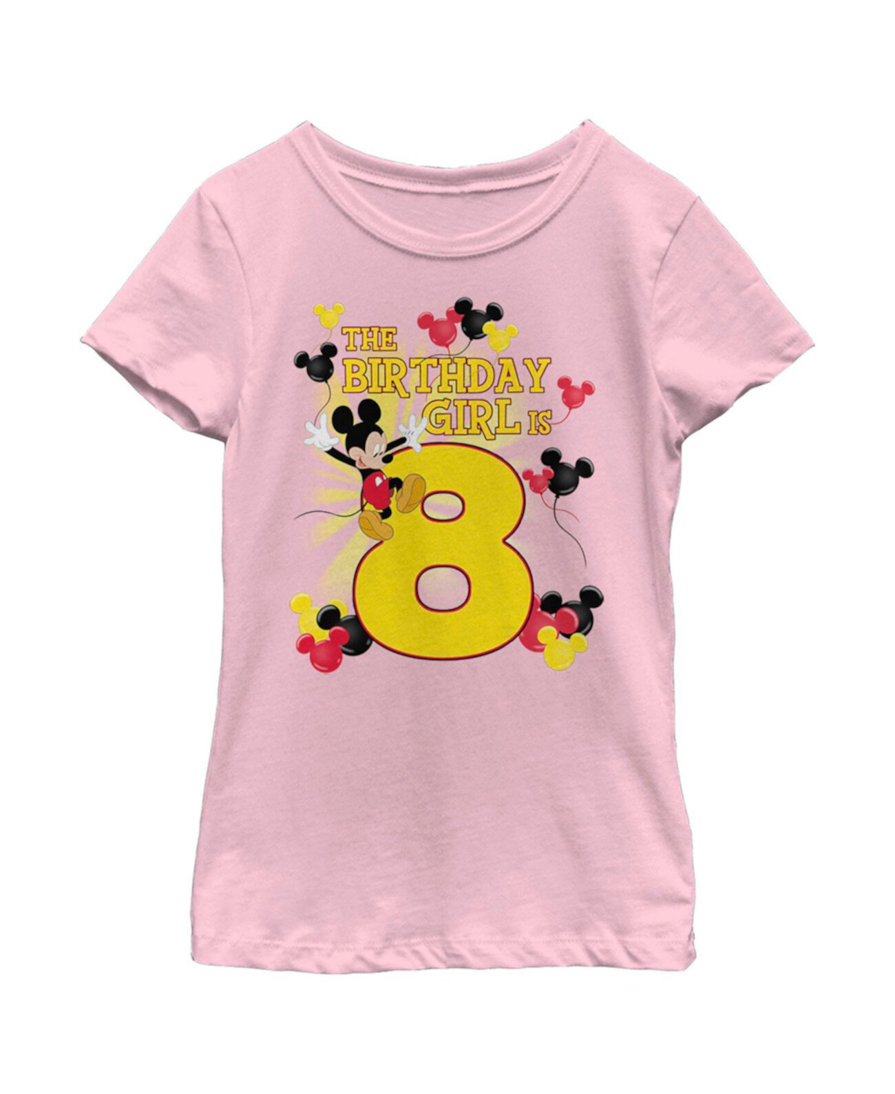 Детская футболка «Микки и друзья Микки Маус» для девочек «Именинница 8 лет» Disney