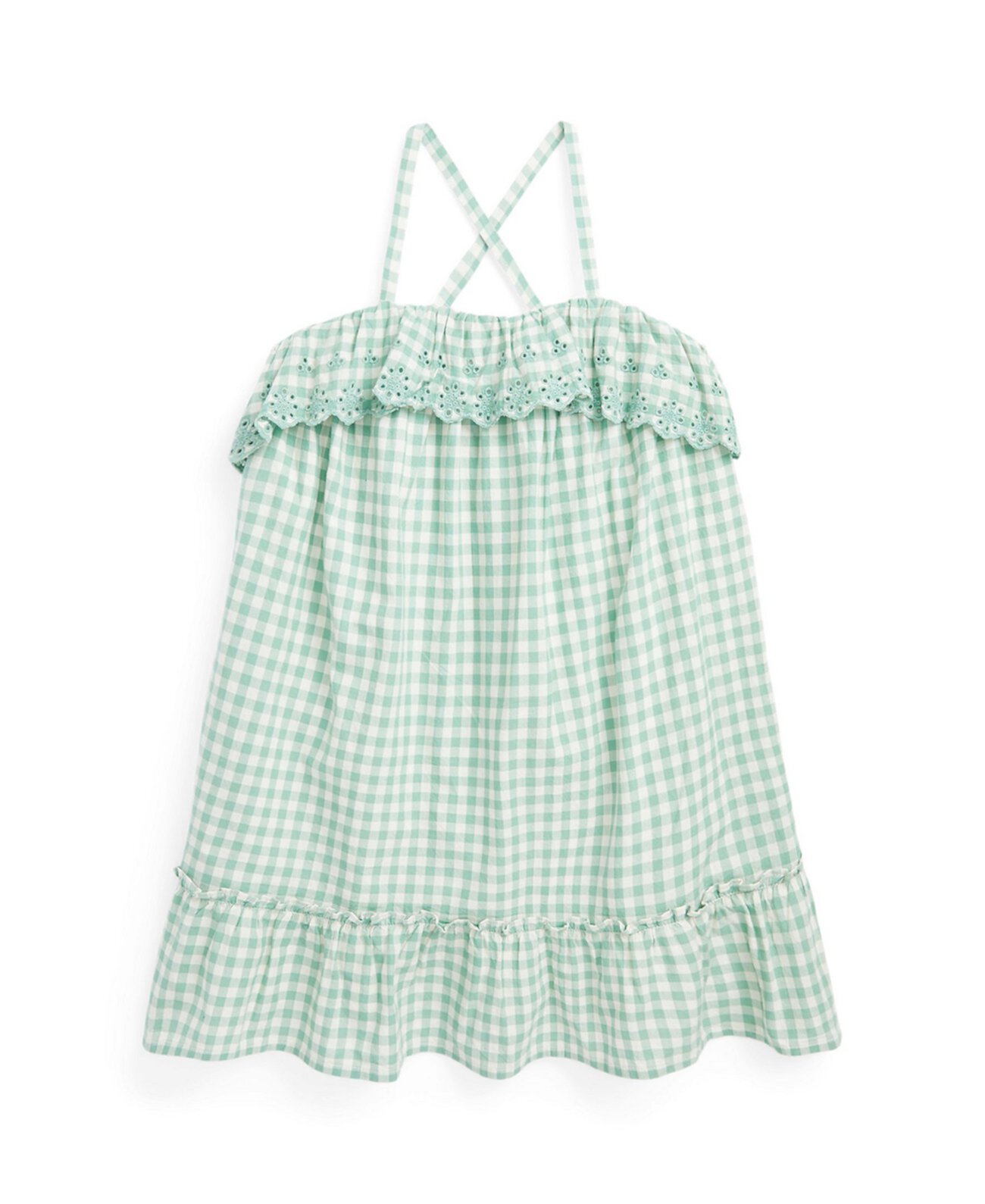 Платье без рукавов в мелкую клетку Madras для малышей и маленьких девочек Ralph Lauren