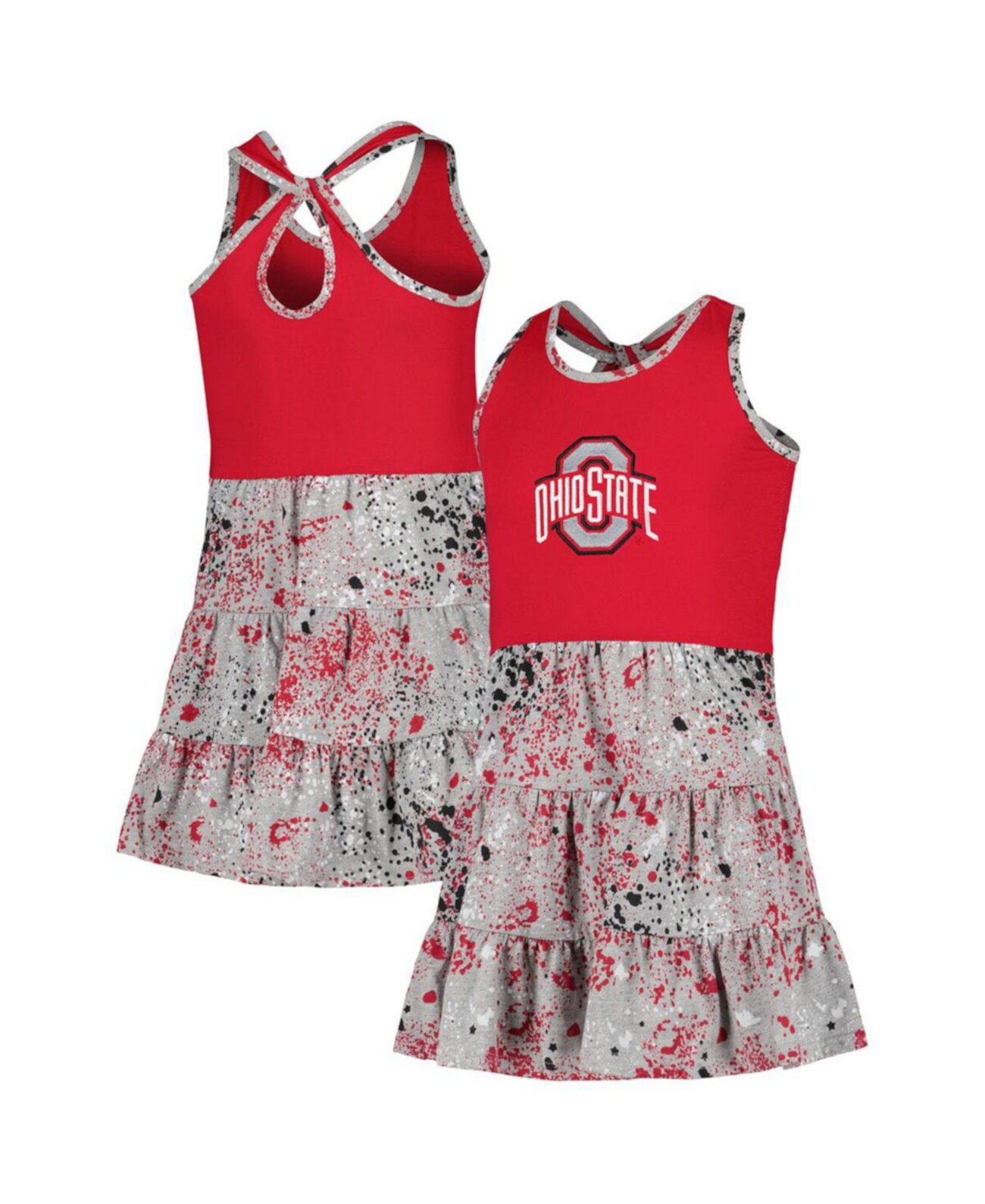 Girls Youth Scarlet, Gray Ohio State Buckeyes Sweet Pea Dress Colosseum