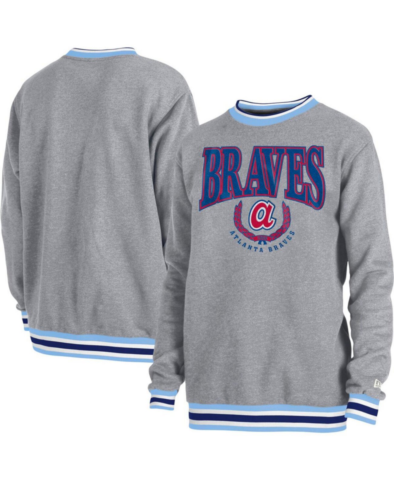 Худи для мужчин серого цвета Atlanta Braves Throwback Classic с длинными рукавами New Era