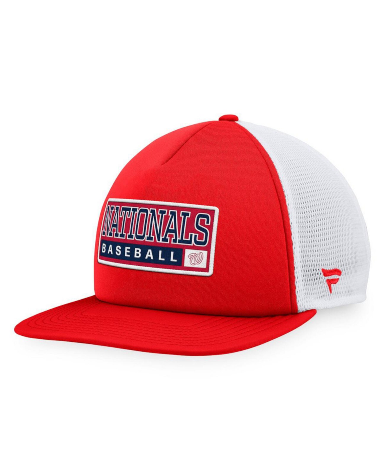 Мужская красно-белая кепка Washington Nationals Foam Trucker Snapback Majestic