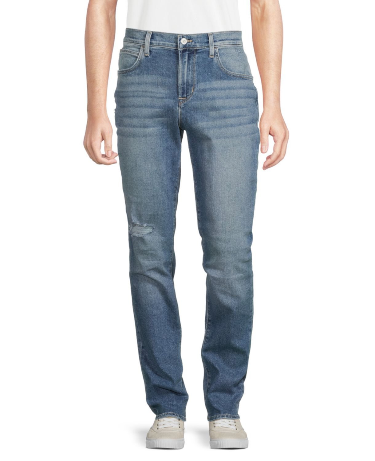 Узкие прямые джинсы с бахромой Blake Hudson