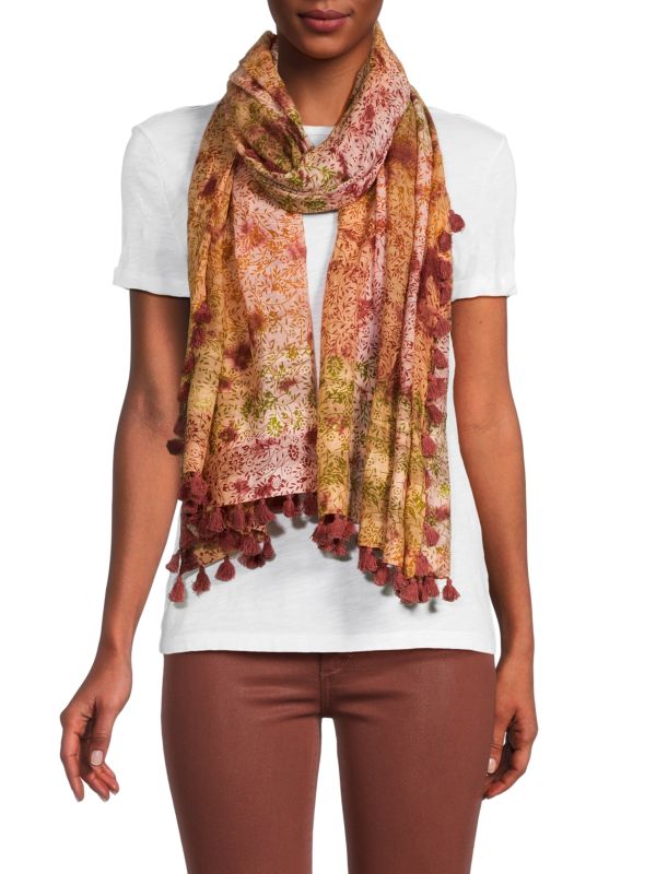 Шелковый шарф с цветочной кисточкой La Fiorentina