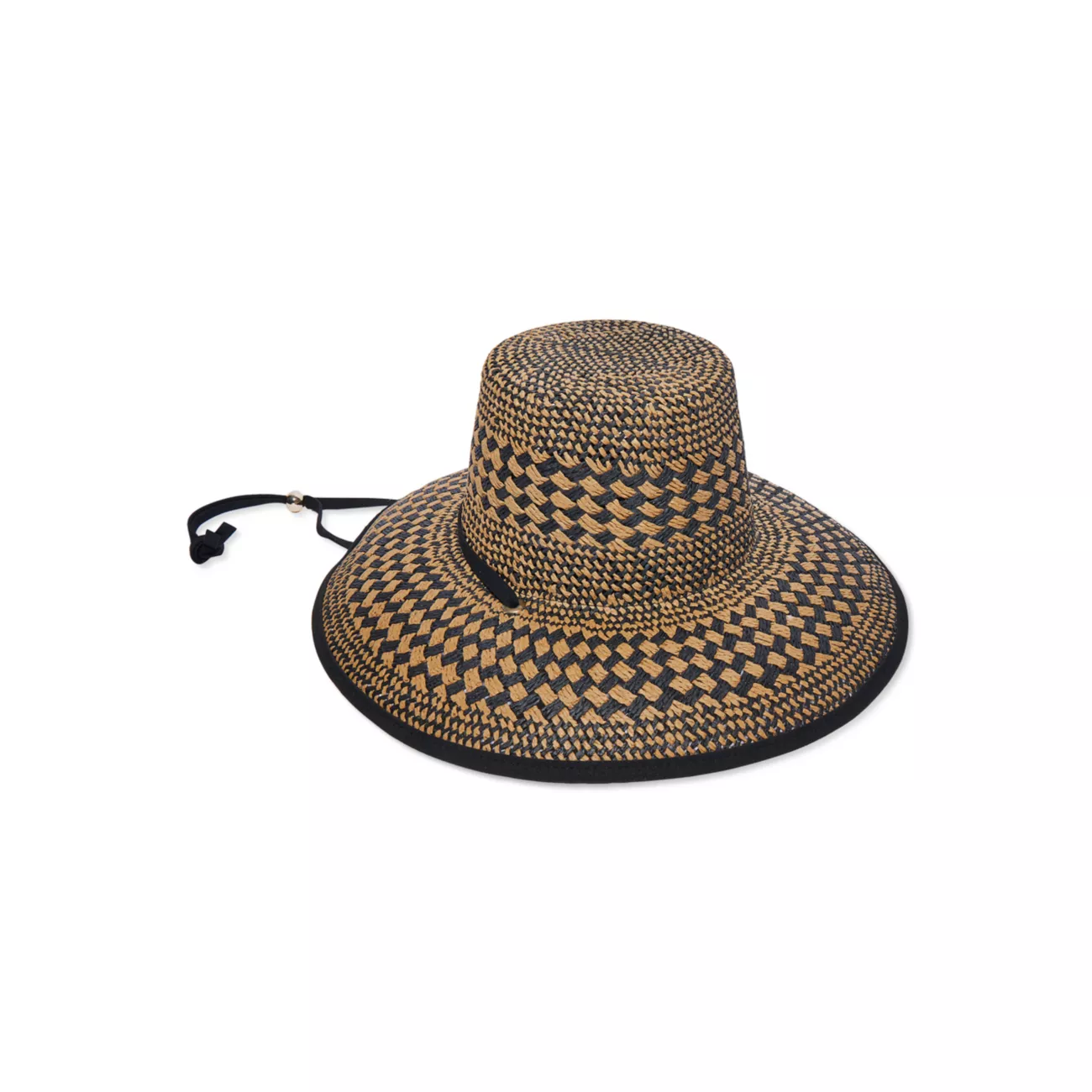 Соломенная шляпа Brielle в клетку с плоским верхом Lele Sadoughi