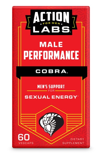 Производительность Cobra Male для сексуальной энергии - 60 растительных капсул Action Labs