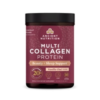 Multi Collagen Protein Beauty + Sleep Support Ванильный чай — 16,5 унций Ancient Nutrition