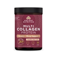 Multi Collagen Protein Beauty + Sleep Support Vanilla Chai -- 16.5 oz (Унции) Ancient Nutrition