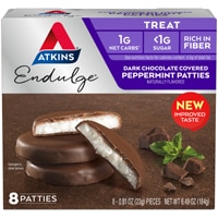 Endulge Treats — мятные пирожки, покрытые темным шоколадом — 8 угощений Atkins