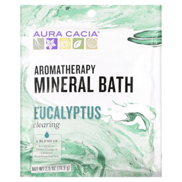 Aromatherapy Mineral Bath, Clearing Eucalyptus, 2.5 oz (70.9 g) Aura Cacia