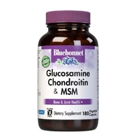 Glucosamine Chondroitin & MSM -- 180 Vegetable Capsules (Растительные капсулы) Bluebonnet Nutrition