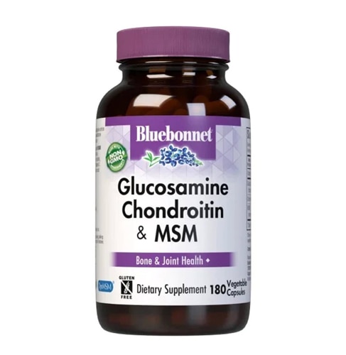 Glucosamine Chondroitin & MSM -- 180 Vegetable Capsules (Растительные капсулы) Bluebonnet Nutrition