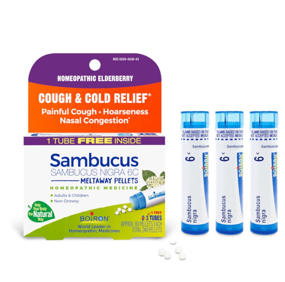 Sambucus Nigra 6C Bonus Pack -- 3 Tubes Boiron