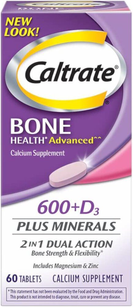 600+D3 Plus Minerals Bone Health Advanced -- 60 таблеток Caltrate