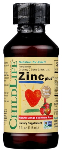 Essentials Liquid Zinc Plus Natural Mango Strawberry — 4 жидких унции ChildLife
