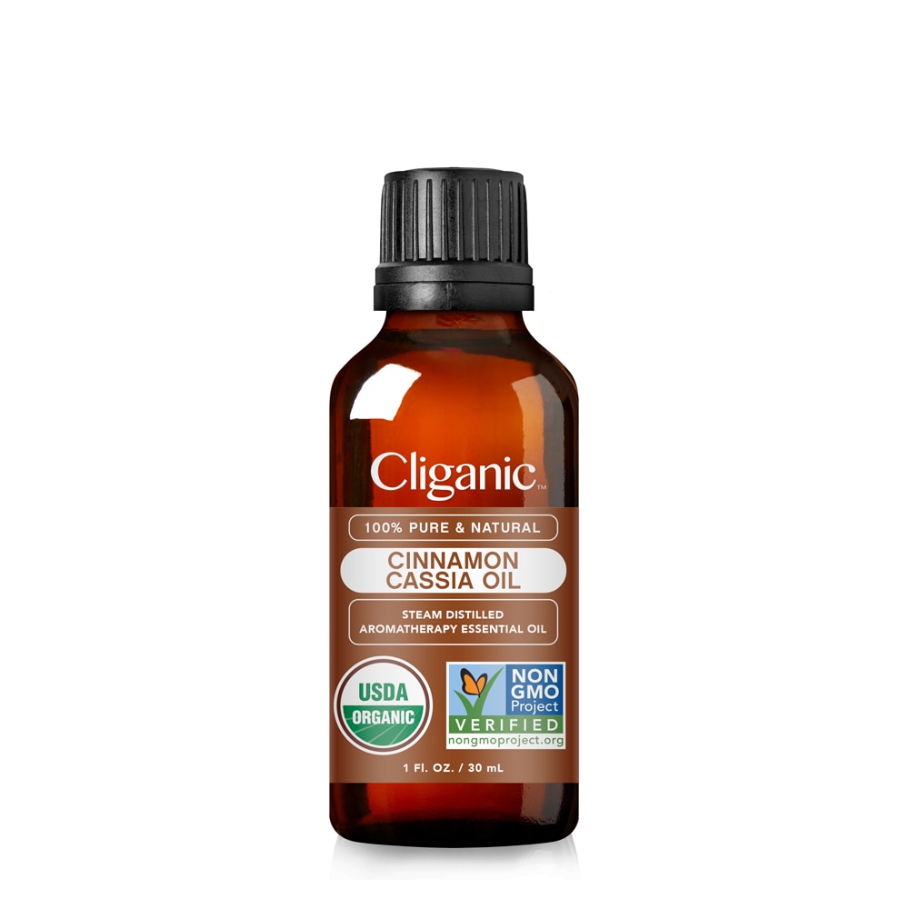 100% чистое органическое масло корицы и кассии — 0,3 жидких унции Cliganic