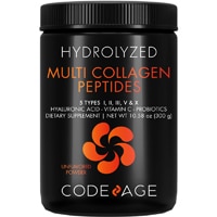 Multi Collagen Peptides + Hyaluronic Acid Powder (Порошок) Supplement Vitamin C & Probiotic Unflavored (Без вкуса) -- 10.58 oz (Унции) Codeage