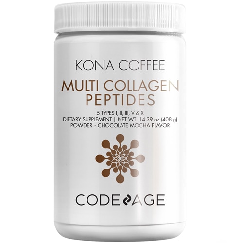 Multi Collagen Peptides Powder (Порошок) Mocha Flavor - Hydrolyzed Collagen Protein -- 14.5 oz (Унции) Codeage