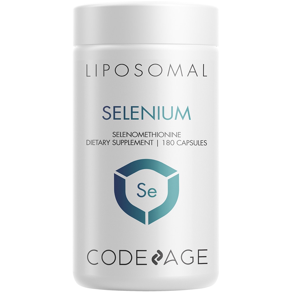 Selenium 200 mcg Supplement 6-Month Supply Immune Support Mineral Cofactor Selenomethionine Phospholipids Vegan Liposomal Delivery -- 180 Cap Codeage