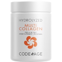 Multi Collagen Peptides Supplement - Hydrolyzed Collagen Protein with Vitamin C -- 90 Capsules (Капсулы) Codeage