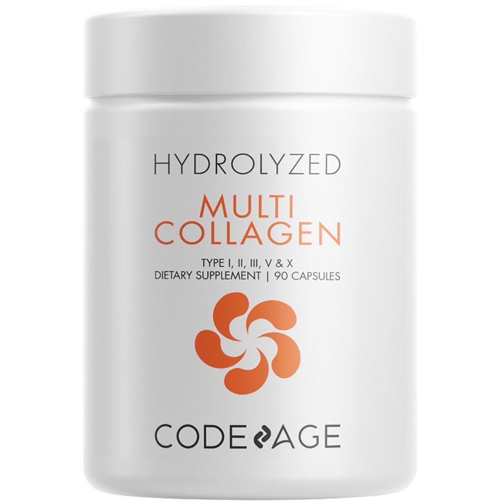 Multi Collagen Peptides Supplement - Гидролизованный белок коллагена с витамином C - 90 капсул Codeage