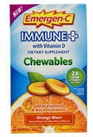 Жевательные таблетки Immune Plus с витамином D Orange Blast — 42 жевательные таблетки Emergen-C
