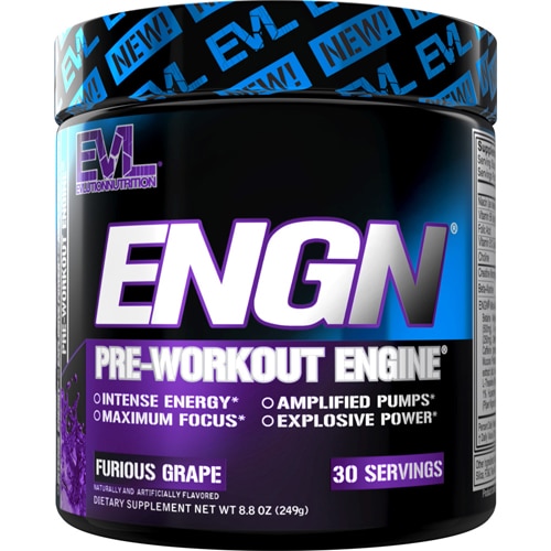 ENGN® Pre-Workout Engine Furious Grape — 30 порций EVLution Nutrition