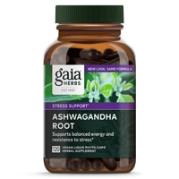 Корень ашваганды -- 120 веганских жидких фитокапсул Gaia Herbs