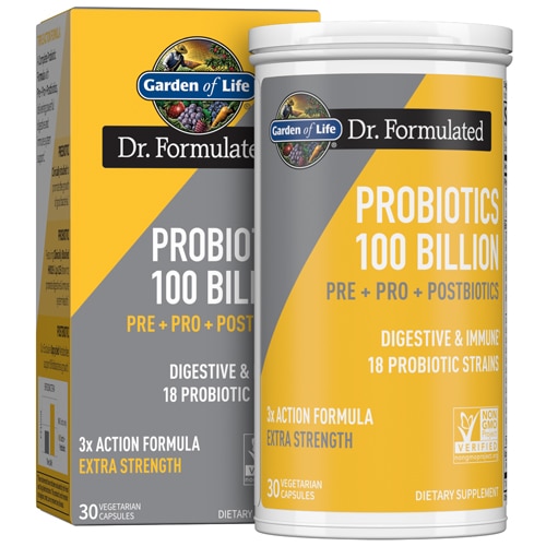 Dr. Formulated Probiotics Pre + Pro + Postbiotics -- 100 billion - 30 Vegetarian Capsules (Вегетарианские капсулы) Garden of Life