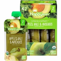 Органическое детское питание Clearly Crafted Apples Kale & Avocado Baby Food - Stage 2 Pouch - 4 унции каждый / упаковка из 4 штук Happy Baby